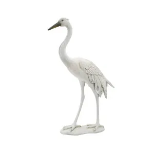 Elegant White Bird Statue H58Cm by Florabelle Living, a Statues & Ornaments for sale on Style Sourcebook