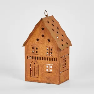 Country Rust House Candle Holder by Florabelle Living, a Statues & Ornaments for sale on Style Sourcebook