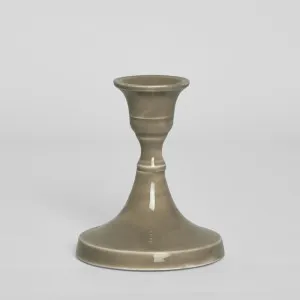 Soulor Enamel Candle Stand Taupe by Florabelle Living, a Statues & Ornaments for sale on Style Sourcebook