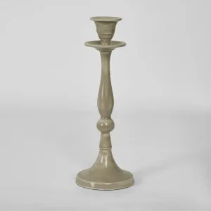 Sante Enamel Candle Stand Taupe by Florabelle Living, a Statues & Ornaments for sale on Style Sourcebook