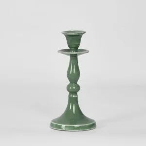 Simou Enamel Candle Stand Green by Florabelle Living, a Statues & Ornaments for sale on Style Sourcebook
