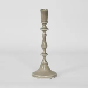 Saxsa Enamel Candle Stand Taupe by Florabelle Living, a Statues & Ornaments for sale on Style Sourcebook
