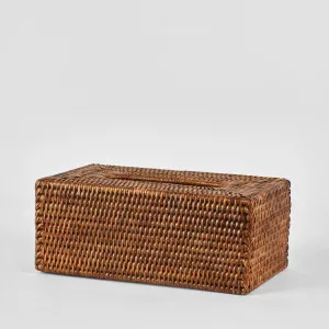 Paume Rattan Rectangle Tissue Box Antique Brown by Florabelle Living, a Statues & Ornaments for sale on Style Sourcebook