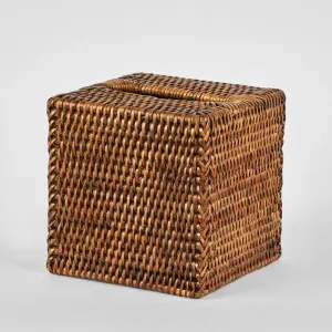 Paume Rattan Square Tissue Box Antique Brown by Florabelle Living, a Statues & Ornaments for sale on Style Sourcebook