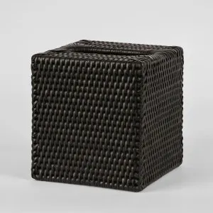 Paume Rattan Square Tissue Box Black by Florabelle Living, a Statues & Ornaments for sale on Style Sourcebook