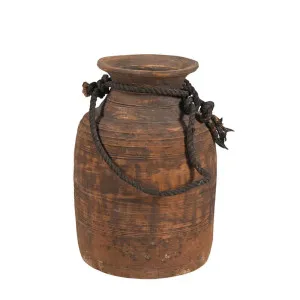 Wooden Pot With Rope Small by Florabelle Living, a Statues & Ornaments for sale on Style Sourcebook