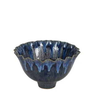 Flora Ceramic Bowl Blue by Florabelle Living, a Statues & Ornaments for sale on Style Sourcebook
