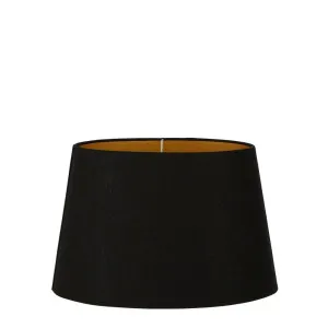 Linen Oval Lamp Shade Medium Black With Gold Lining by Florabelle Living, a Lamp Shades for sale on Style Sourcebook