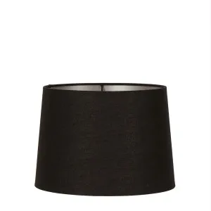 Linen Drum Lamp Shade Medium Black With Silver Lining by Florabelle Living, a Lamp Shades for sale on Style Sourcebook