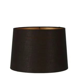 Linen Drum Lamp Shade Large Black With Gold Lining by Florabelle Living, a Lamp Shades for sale on Style Sourcebook