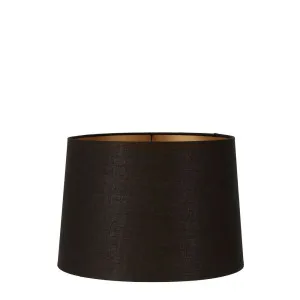 Linen Drum Lamp Shade Small Black With Gold Lining by Florabelle Living, a Lamp Shades for sale on Style Sourcebook
