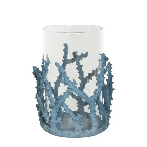 Coral Candle Holder Large Blue by Florabelle Living, a Lanterns for sale on Style Sourcebook