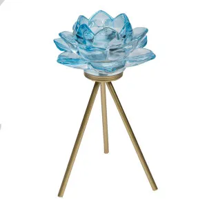 Outlet Only - Faulty Rose Tlite On Stand Tall 12X12X19 Lt Blu by Florabelle Living, a Lanterns for sale on Style Sourcebook