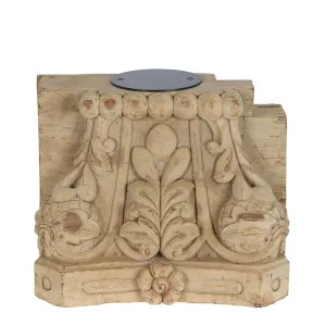 Raj Carved Half Base Candle Stand by Florabelle Living, a Lanterns for sale on Style Sourcebook