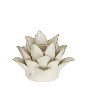 Celia Ceramic Flower Tealight Holder Short by Florabelle Living, a Lanterns for sale on Style Sourcebook