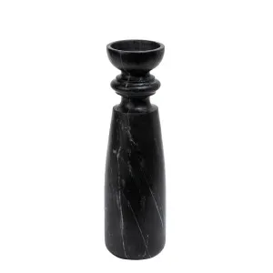 Santiago Marble Candle Stand Large Black by Florabelle Living, a Lanterns for sale on Style Sourcebook