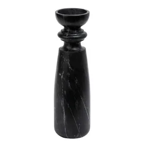 Santiago Marble Candle Stand Extra Large Black by Florabelle Living, a Lanterns for sale on Style Sourcebook