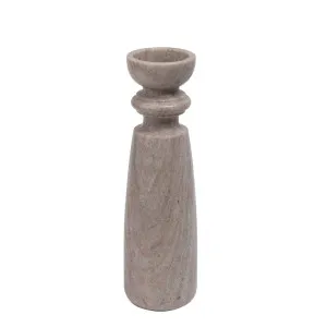 Santiago Marble Candle Stand Large Brown by Florabelle Living, a Lanterns for sale on Style Sourcebook