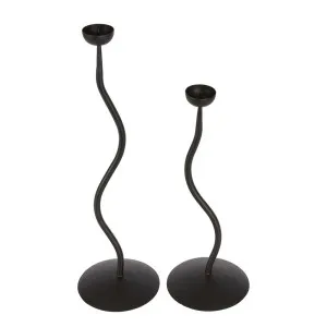 Kemp Candle Holder Black Pair by Florabelle Living, a Lanterns for sale on Style Sourcebook