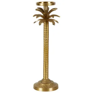 Raffles Palm Candle Stick Gold Medium by Florabelle Living, a Lanterns for sale on Style Sourcebook