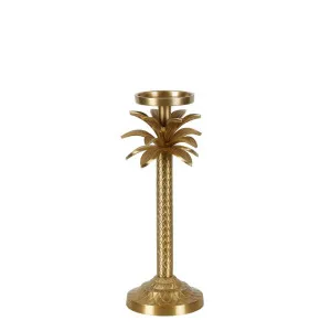 Raffles Palm Candle Stick Gold Small by Florabelle Living, a Lanterns for sale on Style Sourcebook
