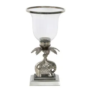 Sabu Hurricane Candle Holder Vase Silver by Florabelle Living, a Lanterns for sale on Style Sourcebook