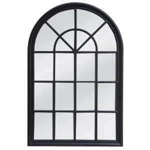 Hamptons Arched Mirror 1X1.5M Black by Florabelle Living, a Mirrors for sale on Style Sourcebook