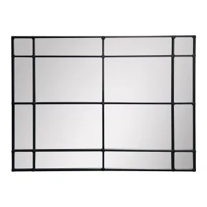 Crawford Rectangular 16 Pane Mirror Iron Frame Black 200Cm X 160Cm by Florabelle Living, a Mirrors for sale on Style Sourcebook