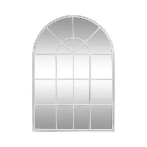 Iron Arch Mirror With Panes White by Florabelle Living, a Mirrors for sale on Style Sourcebook