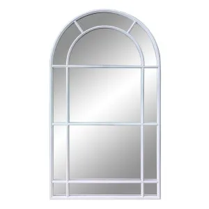 Milo Medium Iron Arched Mirror White by Florabelle Living, a Mirrors for sale on Style Sourcebook