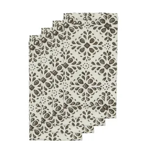 Cyra Lace Print Cotton Napkin Set Of 4 by Florabelle Living, a Napkins for sale on Style Sourcebook
