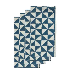 Malta Geo Stripe Cotton Napkin Set Of 4 by Florabelle Living, a Napkins for sale on Style Sourcebook