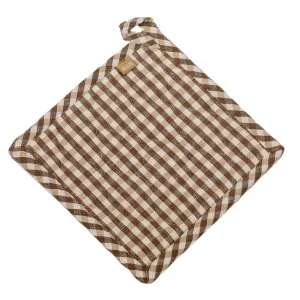 Gingham Pot Holder Earth Brown by Florabelle Living, a Oven Mitts & Potholders for sale on Style Sourcebook