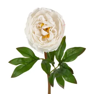 Peony Flower Real Touch Stem White Large by Florabelle Living, a Plants for sale on Style Sourcebook