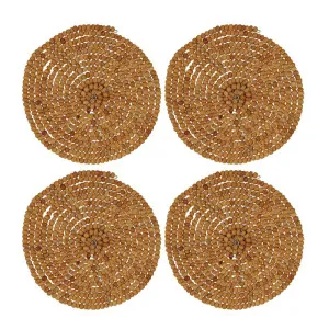 Kiki Wooden Bead Coaster Set Of 4 by Florabelle Living, a Placemats for sale on Style Sourcebook