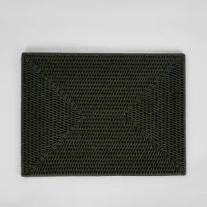 Paume Rattan Rectangle Placemat Black by Florabelle Living, a Placemats for sale on Style Sourcebook