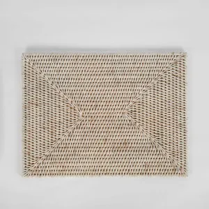 Paume Rattan Rectangle Placemat White Wash by Florabelle Living, a Placemats for sale on Style Sourcebook