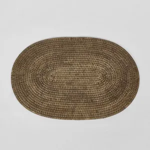 Paume Rattan Oval Placemat Antique Brown by Florabelle Living, a Placemats for sale on Style Sourcebook