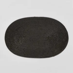 Paume Rattan Oval Placemat Black by Florabelle Living, a Placemats for sale on Style Sourcebook