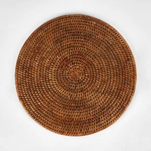Paume Rattan Round Placemat Antique Brown by Florabelle Living, a Placemats for sale on Style Sourcebook