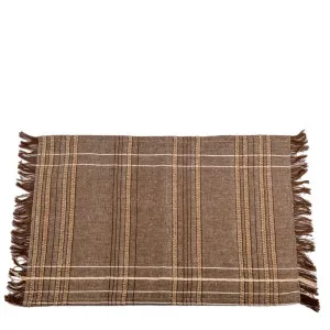 Textured Check Placemat Earth Brown by Florabelle Living, a Placemats for sale on Style Sourcebook