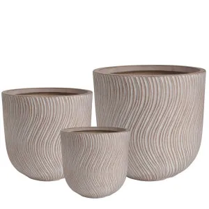 Taga Planter Set Of 3 White Wash by Florabelle Living, a Plant Holders for sale on Style Sourcebook