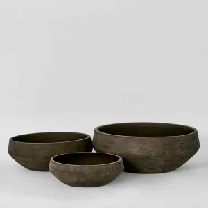 Landis Planter Bowl Set 3 Earth Brown by Florabelle Living, a Plant Holders for sale on Style Sourcebook