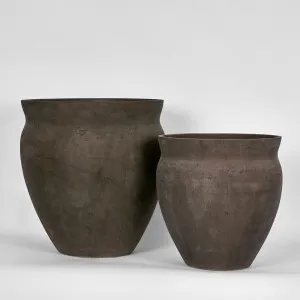 Landis Large Planter Set 2 Earth Brown by Florabelle Living, a Plant Holders for sale on Style Sourcebook