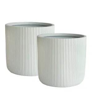 Zagg Large Planters Set Of Two White by Florabelle Living, a Plant Holders for sale on Style Sourcebook