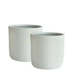 Zagg Small Planters Set Of Two White by Florabelle Living, a Plant Holders for sale on Style Sourcebook
