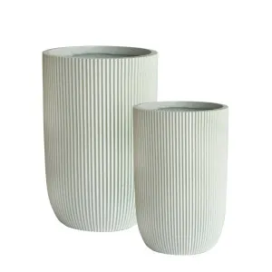 Zagg Tall Planters Set Of Two White by Florabelle Living, a Plant Holders for sale on Style Sourcebook