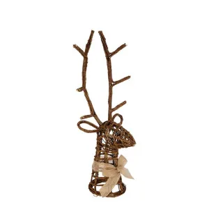 Wooder Reindeer Head Small Rattan by Florabelle Living, a Christmas for sale on Style Sourcebook