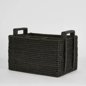 Paume Rattan Cutlery Caddy Black by Florabelle Living, a Platters & Serving Boards for sale on Style Sourcebook