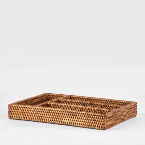 Paume Rattan Cutlery Tray Antique Brown by Florabelle Living, a Platters & Serving Boards for sale on Style Sourcebook